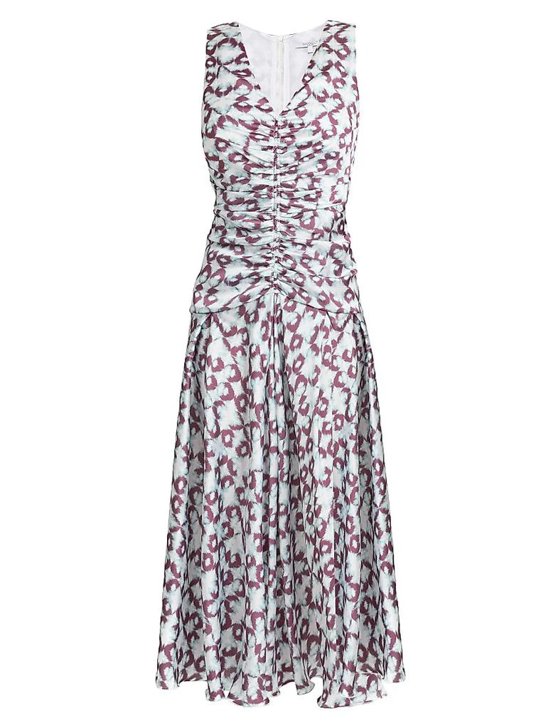 Santorelli Ruched A-Line Midi-Dress 1