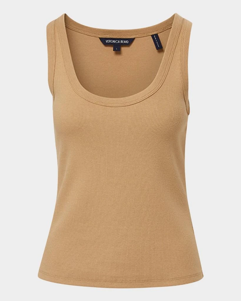 VERONICA BEARD Birke Ribbed Scoop-Neck Tank Top 1