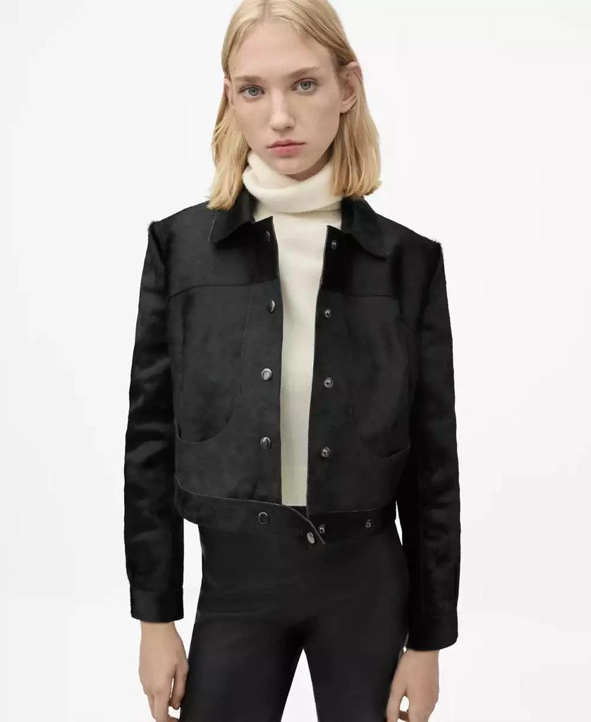Mango Women's Fur-Effect Leather Jacket 1