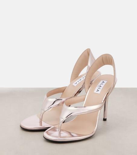 サンダル・ミュール ALAIA Infradito sandals Alaïa Infradito mirrored leather thong sandals - Sandals
