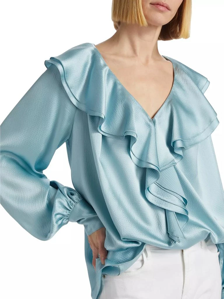 PRABAL GURUNG Ruffle V-Front Blouse 6