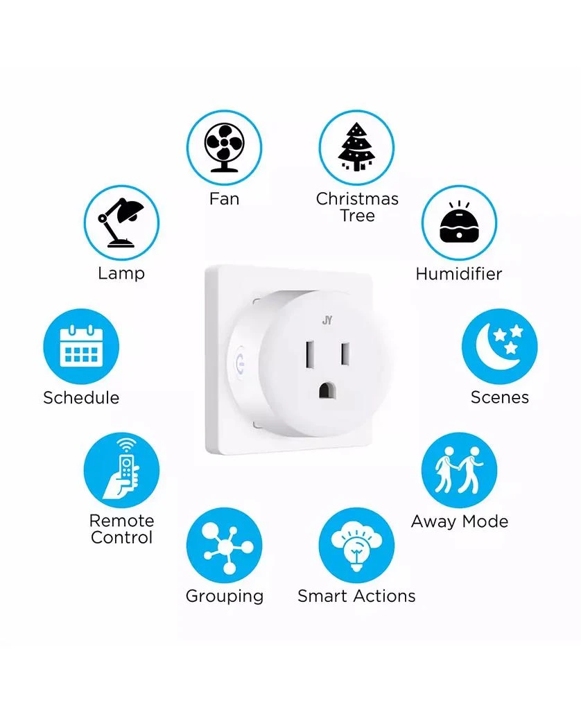 Jonathan Y Smart Plug - Wi-Fi Remote App Control for Lights Appliances, Set of 2 5