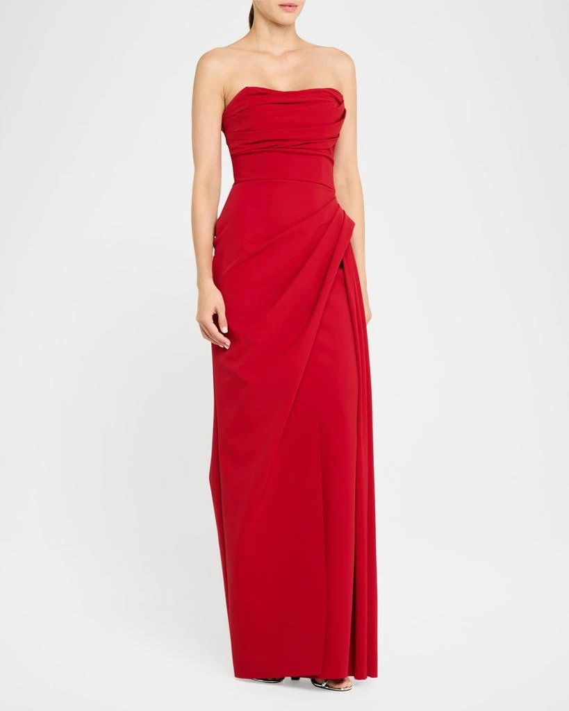 Chiara Boni Strapless Ruched Column Gown 4