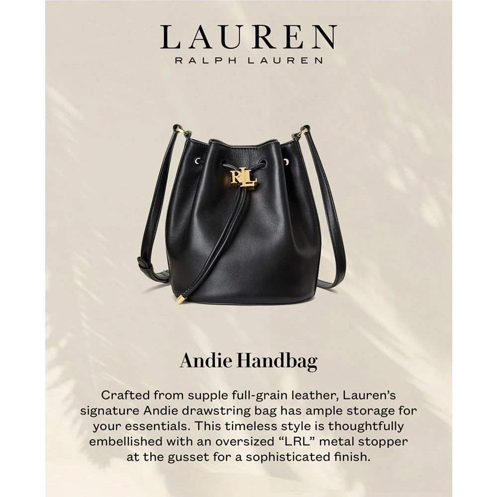 Lauren Ralph Lauren Women's Smooth Leather Medium Andie Drawstring Bag 9
