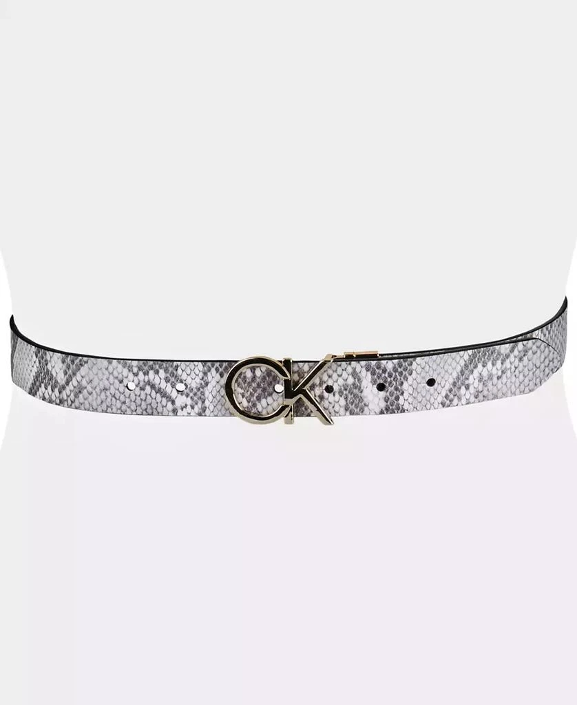 Calvin Klein Women's Reversible Monogram Buckle Belt 6