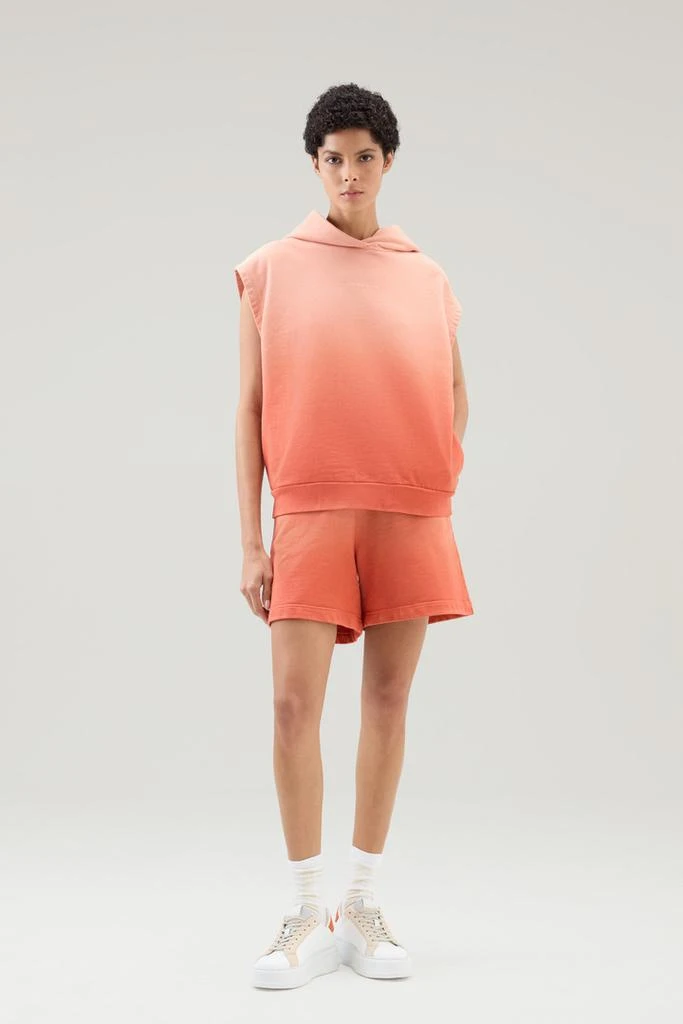 WOOLRICH Sleeveless Hoodie in Garment-Dyed Pure Cotton - Women - Pink 2