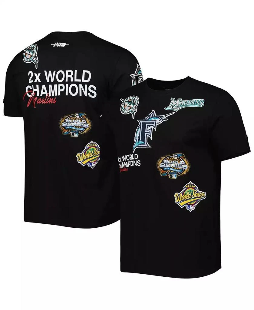 Pro Standard Men's Black Florida Marlins Championship T-shirt 1