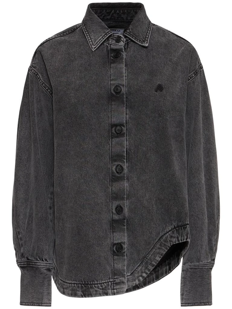 The Attico Eliza Denim Shirt W/shaped Slit 1