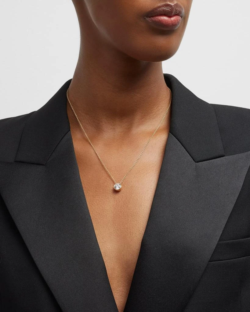 Neiman Marcus Lab Grown Diamonds Lab Grown Diamond 18K Yellow Gold Round Pendant Necklace, 1.5tcw 2