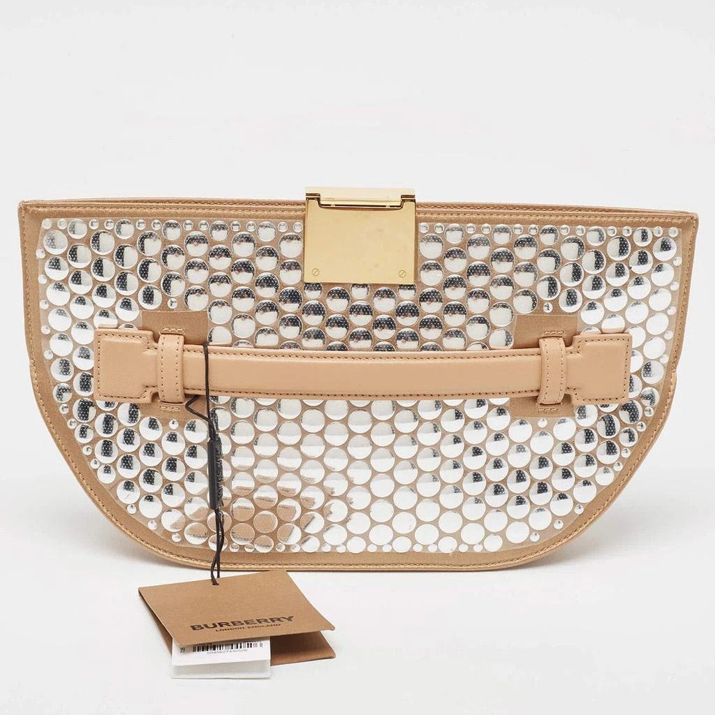 Burberry Burberry Beige Satin Studded Olympia Clutch 4