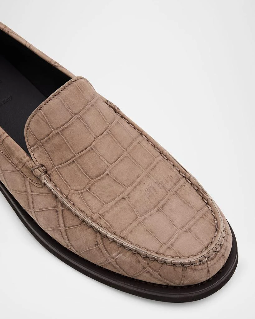 Brunello Cucinelli Croco Suede Monili Easy Loafers 6