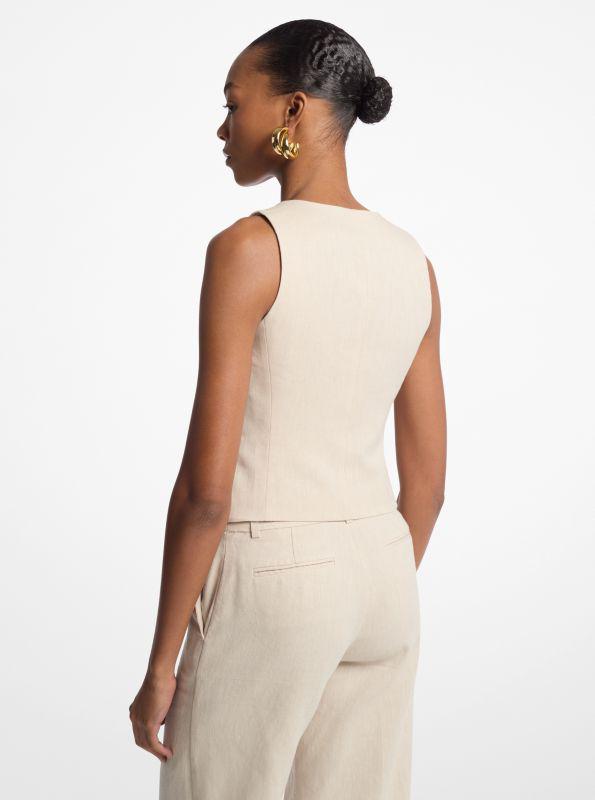 Michael Kors Linen and Cotton Twill Vest