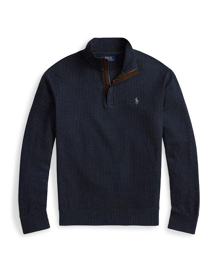 Ralph Lauren Houndstooth Luxury Jersey Quarter Zip Pullover 5