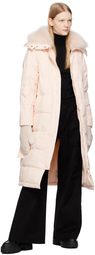 Yves Salomon Pink Belted Down Coat 5