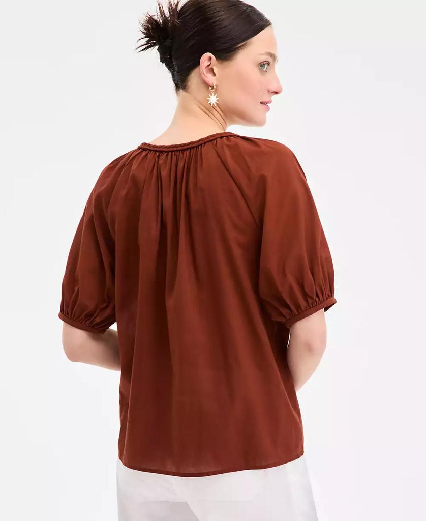 On 34th Women's Elbow Sleeve Braided-Trim Top, Exclusively at Macy's