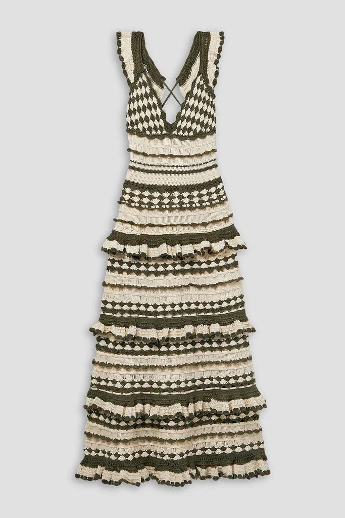 Zimmermann Devi ruffled crocheted cotton midi dress 1