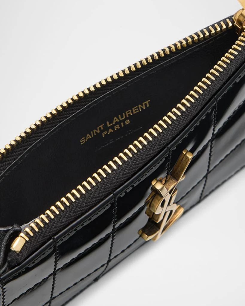 Yves Saint Laurent Fragments YSL Quilted Patent Zipped Card Holder 4