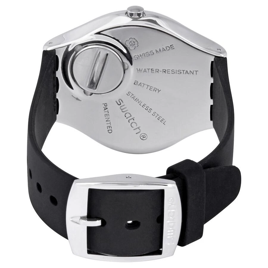 Swatch Skinnoiriron White Dial Black Rubber Unisex Watch SYXS100 3