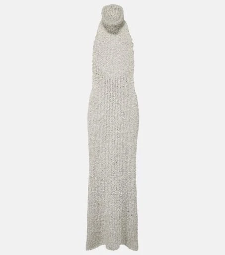 Valentino Turtleneck silk bouclé maxi dress 1