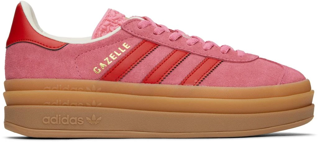Adidas Big Kids Pink & Red Gazelle Bold Sneakers 1