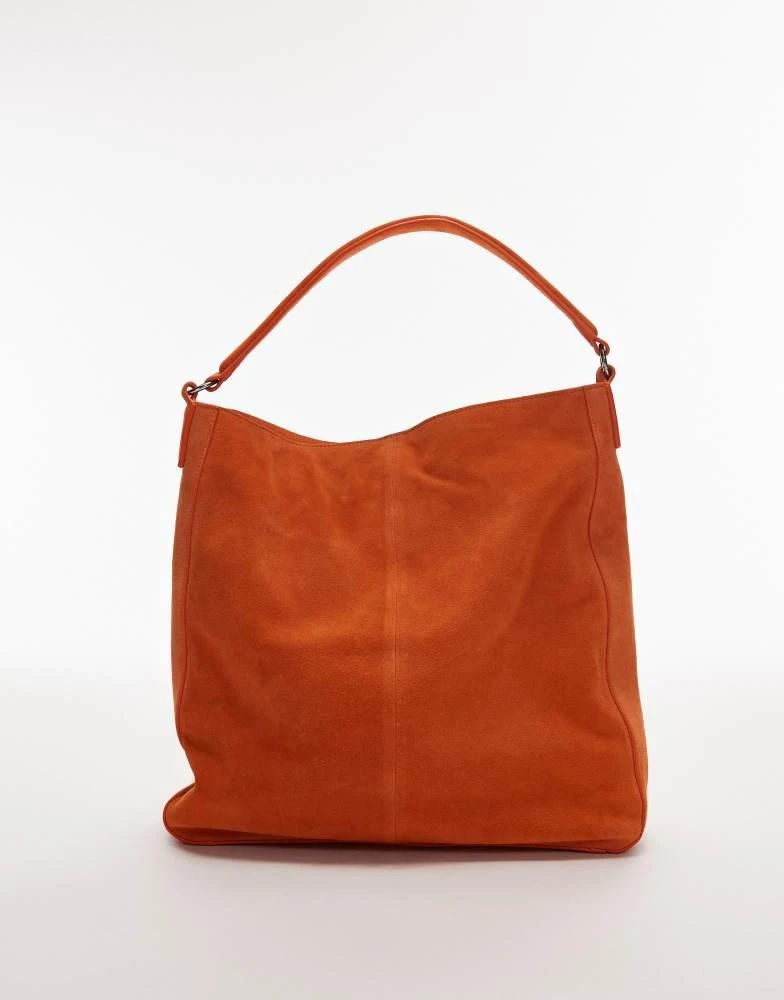 Topshop Topshop Sienna real leather shoulder bag in orange 2