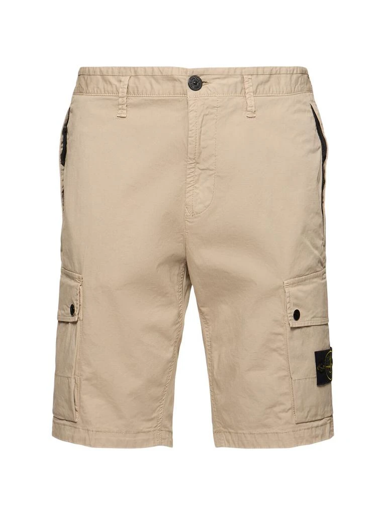 Stone Island Stretch Cotton Logo Patch Shorts 1