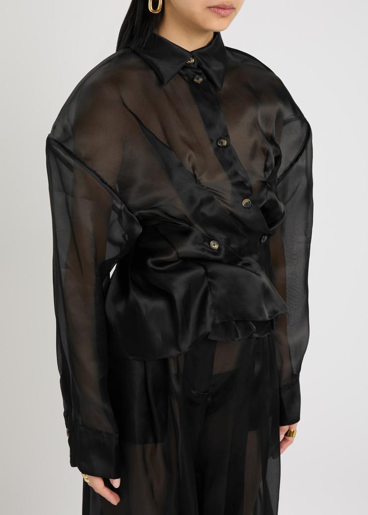 A.W.A.K.E MODE Darted silk-organza shirt