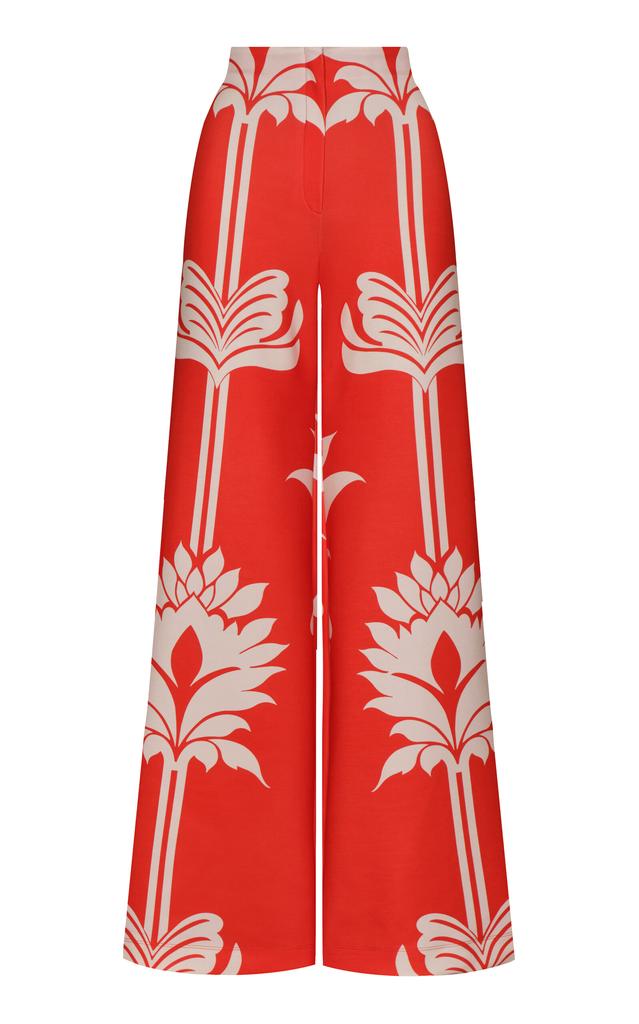 Andres Otalora Andres Otalora - Darshan High-Waisted Scuba Wide-Leg Pants - Red - US 6 - Moda Operandi