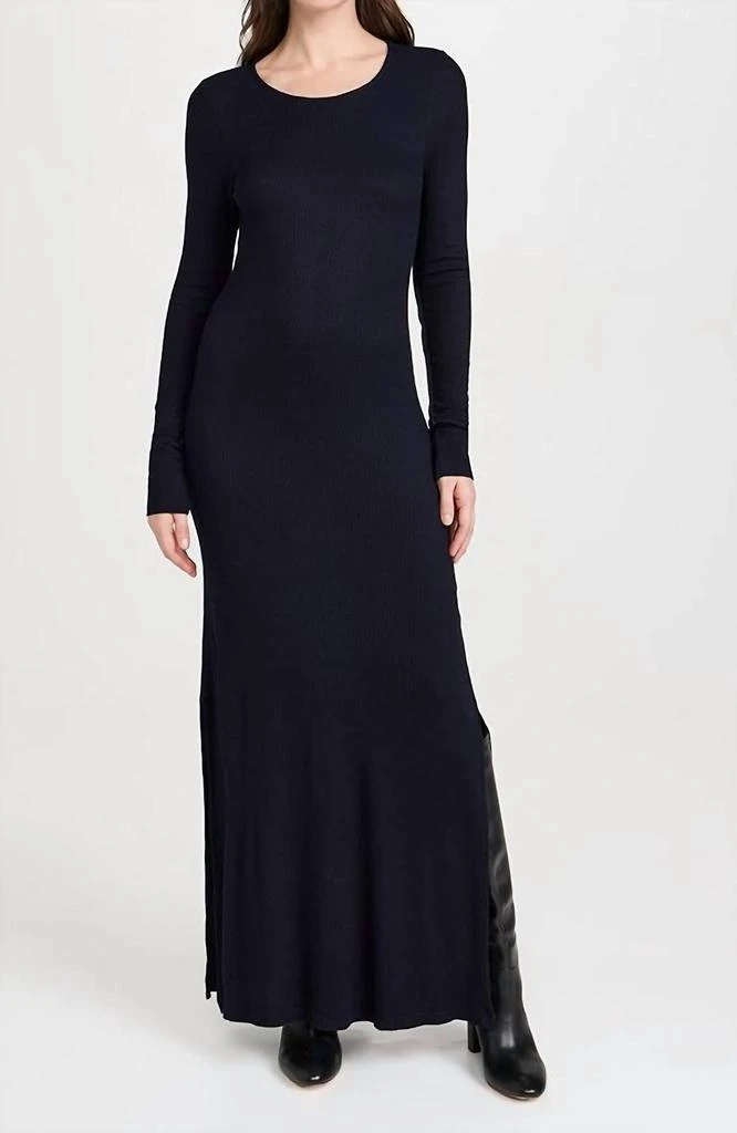 Les Tien Lily Long Sleeve Dress In Navy 1