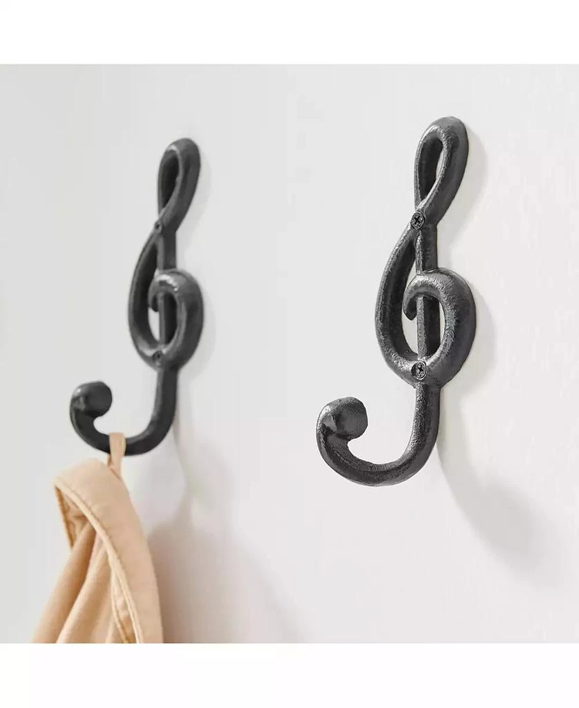 Danya B 4 Piece Musical Note Treble Clef Wall Sculpture Hook Set 6