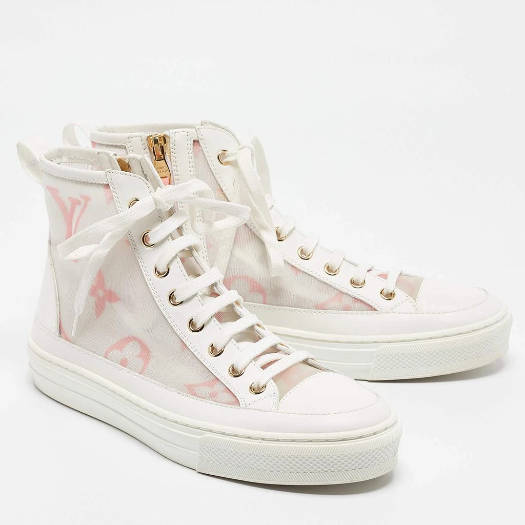 Louis Vuitton Louis Vuitton White Leather Mesh and Leather Stellar Sneakers Size 37.5 4