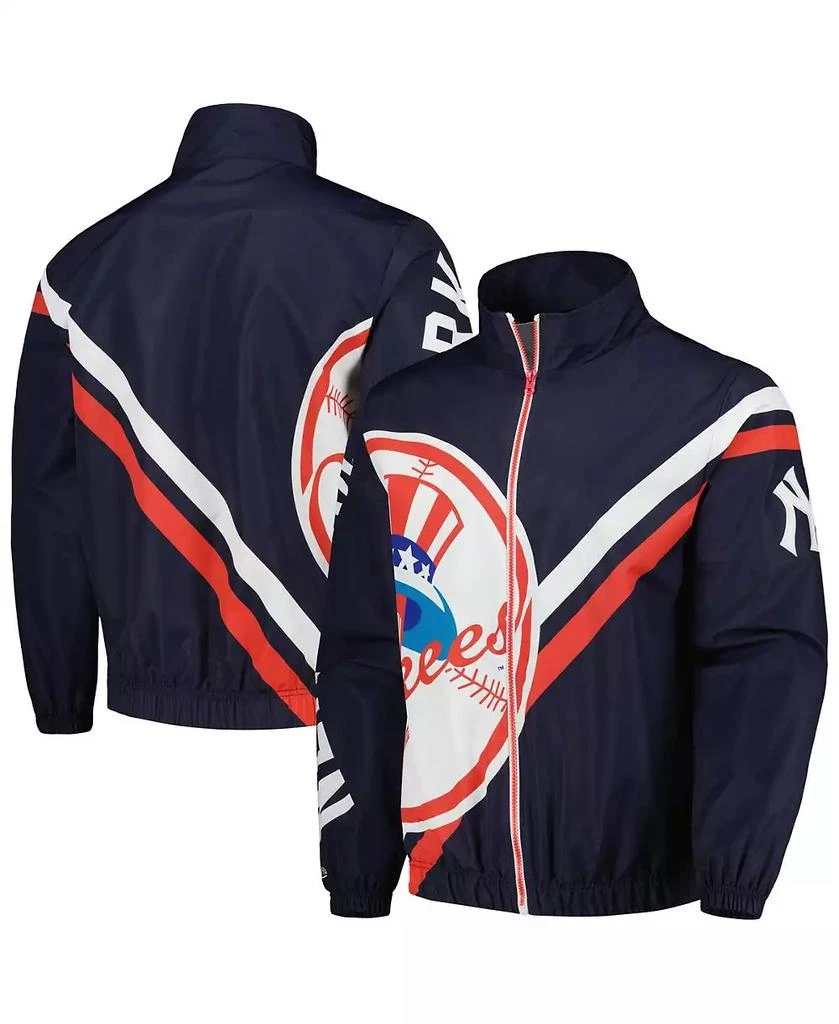 Mitchell & Ness Men's Navy New York Yankees Exploded Logo Warm Up Full-Zip Jacket 1