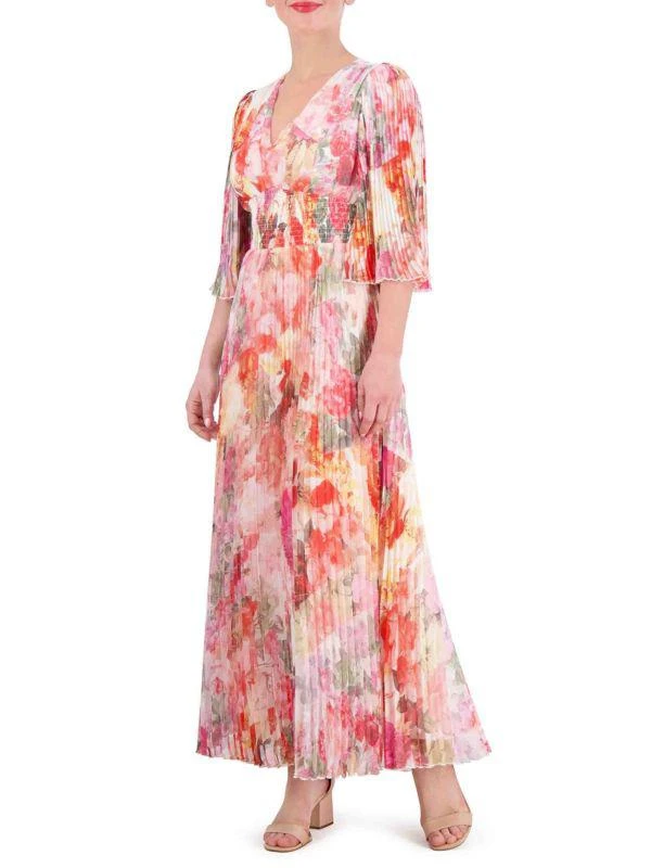 Vince Camuto Floral Accordion Pleat Maxi Dress 4