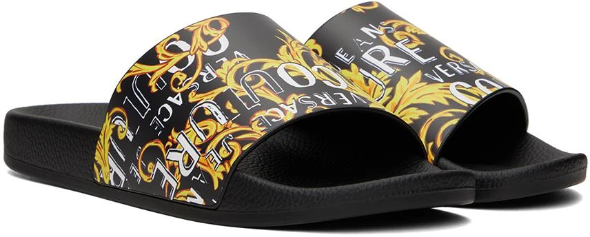 Versace Black Logo Couture Slides 4