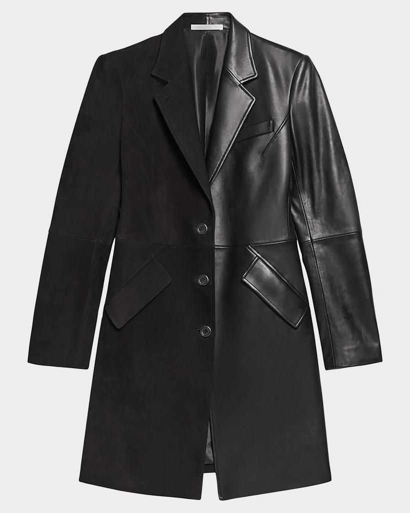 Shop sheep leather detail bias drape biker jacket on Sale at