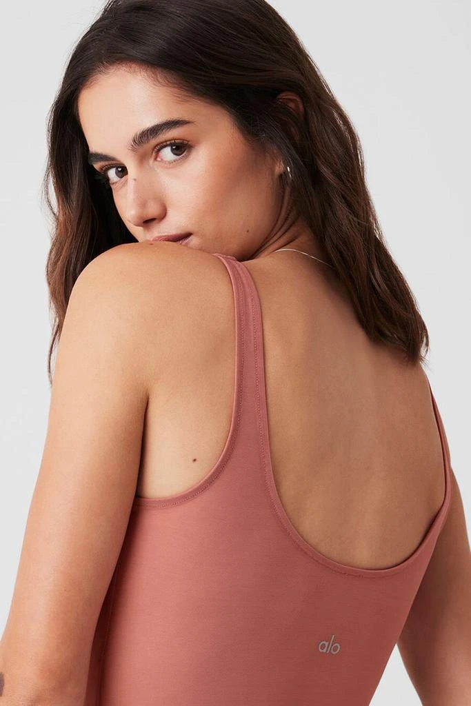 Alo Mesh Sheer Illusion Bodysuit - Soft Terracotta 5