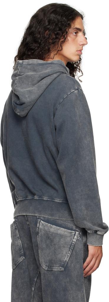 Omar Afridi Gray Shabby Full Zipped Hoodie IT-44-XXS