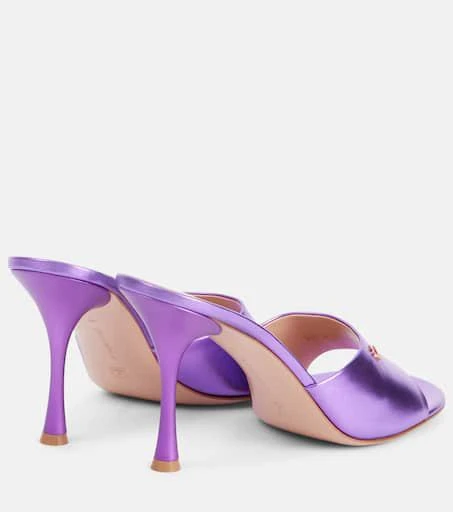 Gianvito Rossi Logo metallic leather mules 2