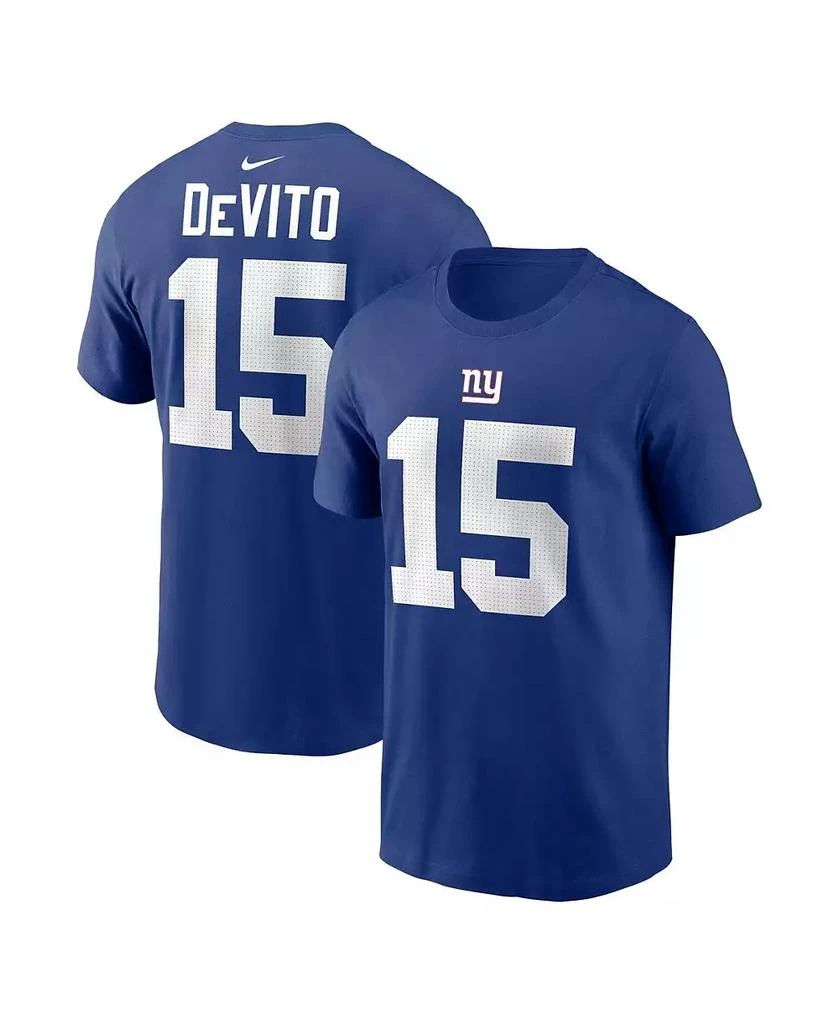 NIKE Men's Tommy DeVito Royal New York Giants Name and Number T-shirt 1