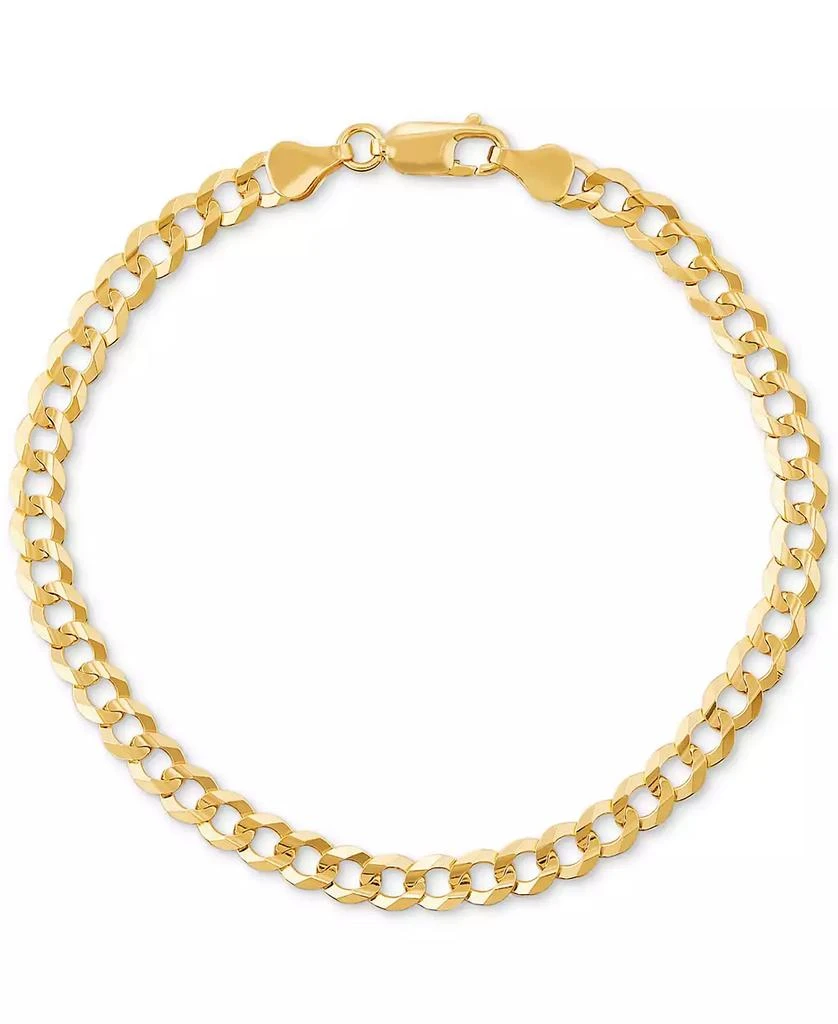 Macy's Men's Concave Curb Link Chain Bracelet in 14k Gold-Plated Sterling Silver 1