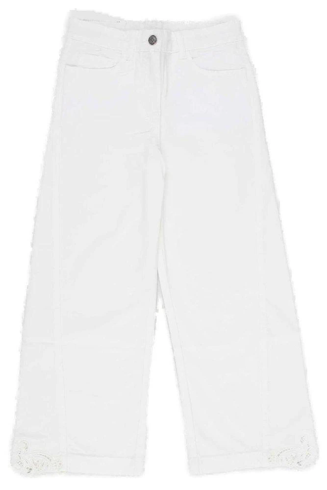 ERMANNO Ermanno Scervino Junior Logo Patch Wide Leg Jeans