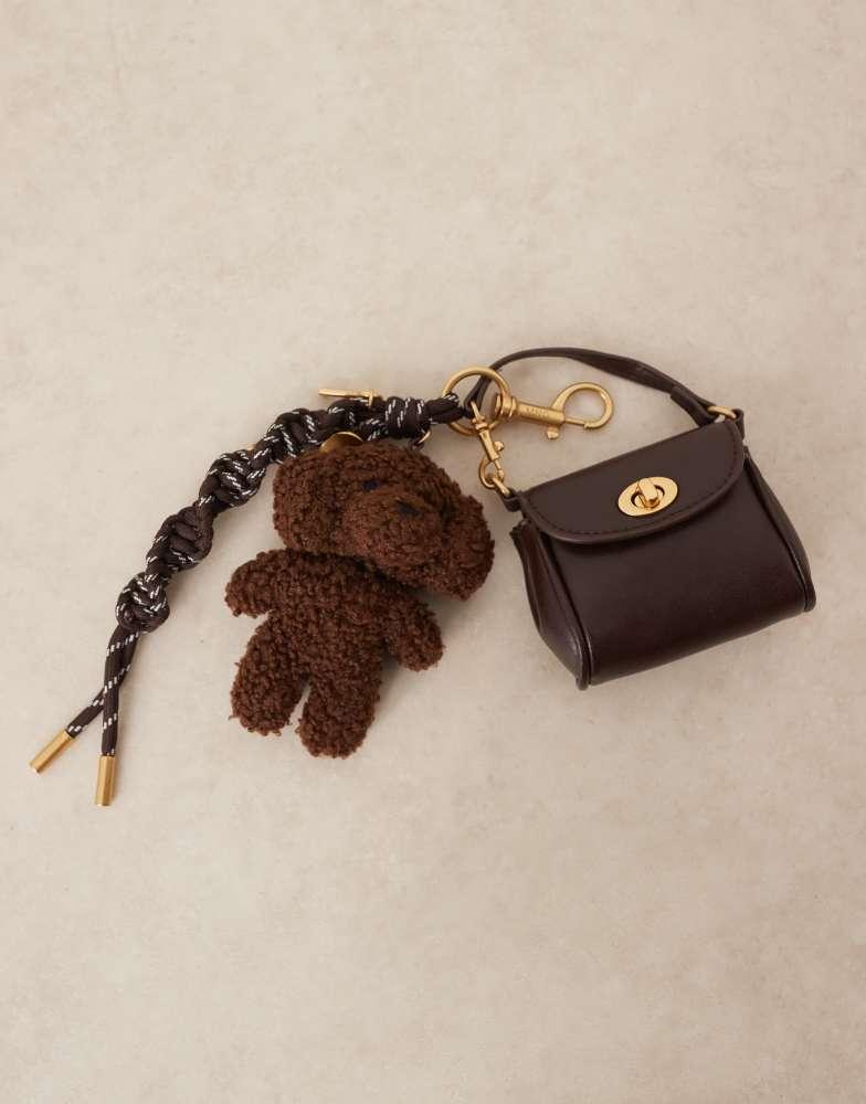 Mango Mango tedy bag charm in dark brown