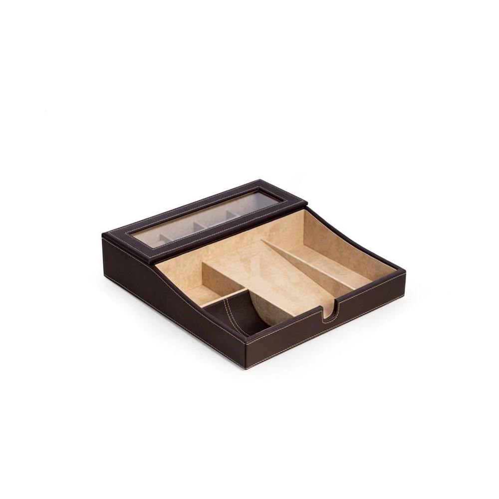 Bey-Berk Valet Tray with Multi-Compartment Storage 3