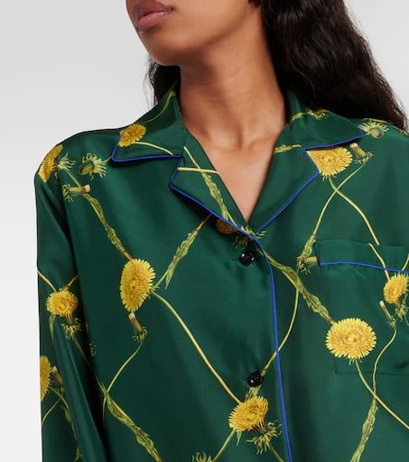 Burberry Floral silk poplin pajama shirt 4