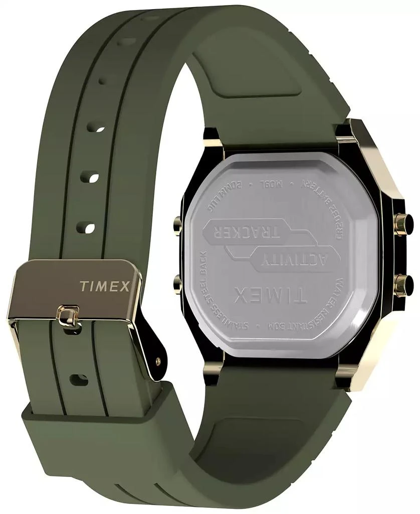 Timex Unisex Activity Tracker Digital Green Silicone Strap 40mm Octagonal Watch 2