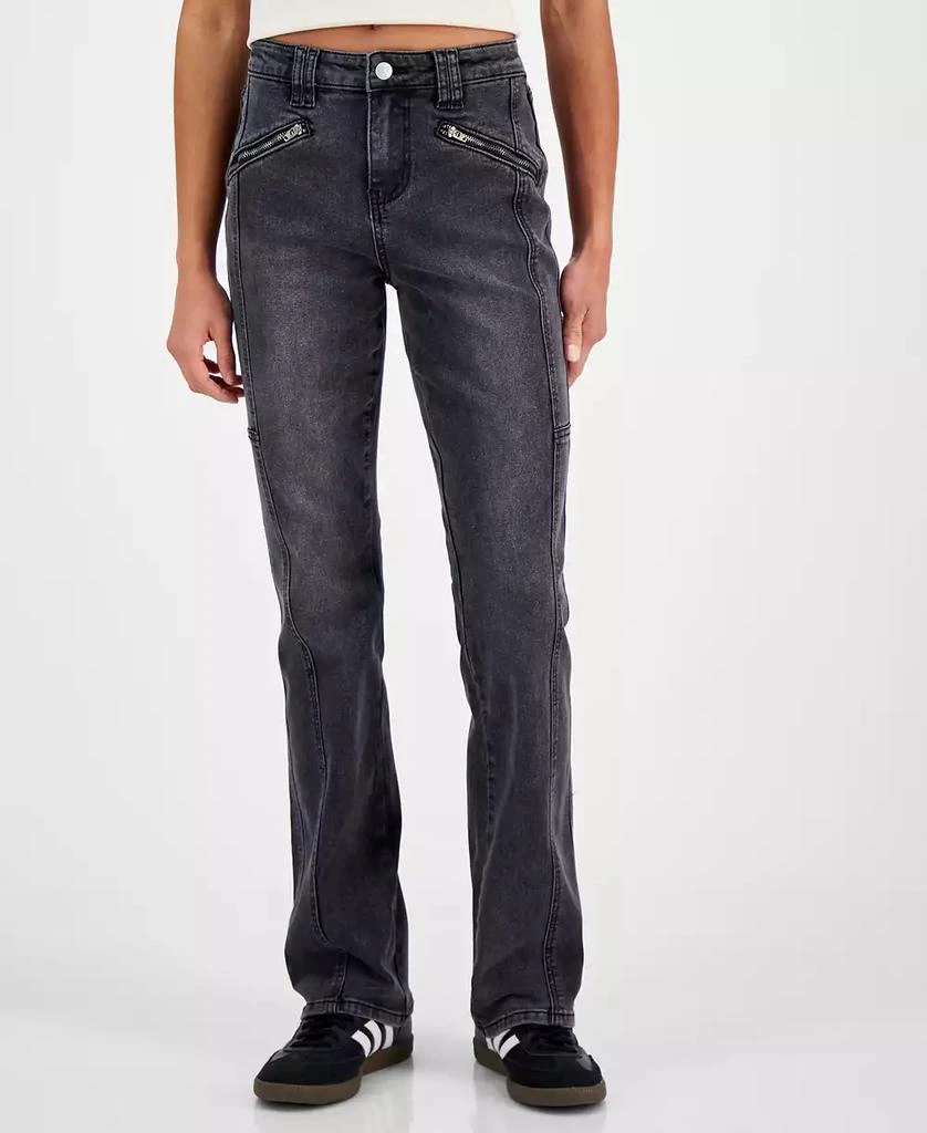 Madden Girl Juniors' High-Rise Zip-Pocket Bootcut Jeans 3