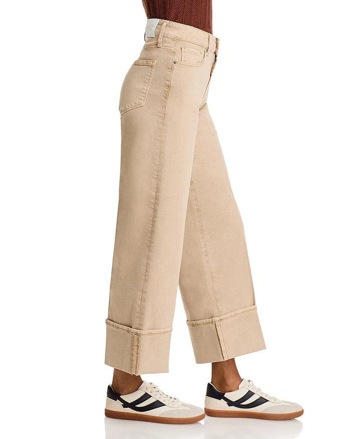 Paige Sasha High Rise Cuffed Wide Leg Jeans in Vintage Soft Sand 4