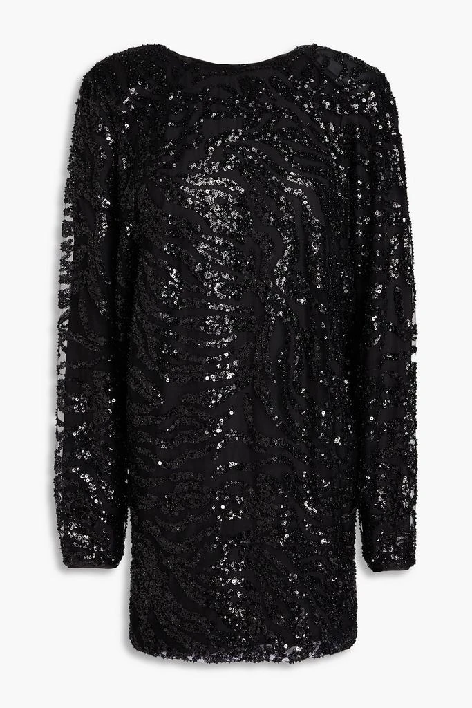 ROTATE Birger Christensen Draped sequined tulle mini dress 1