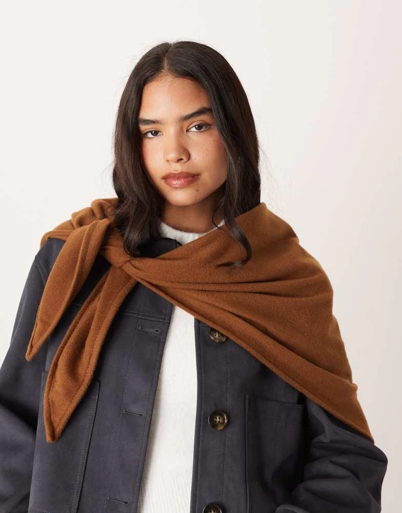 tobacco scarf ASOS ASOS DESIGN woven triangle scarf in tobacco - Scarves