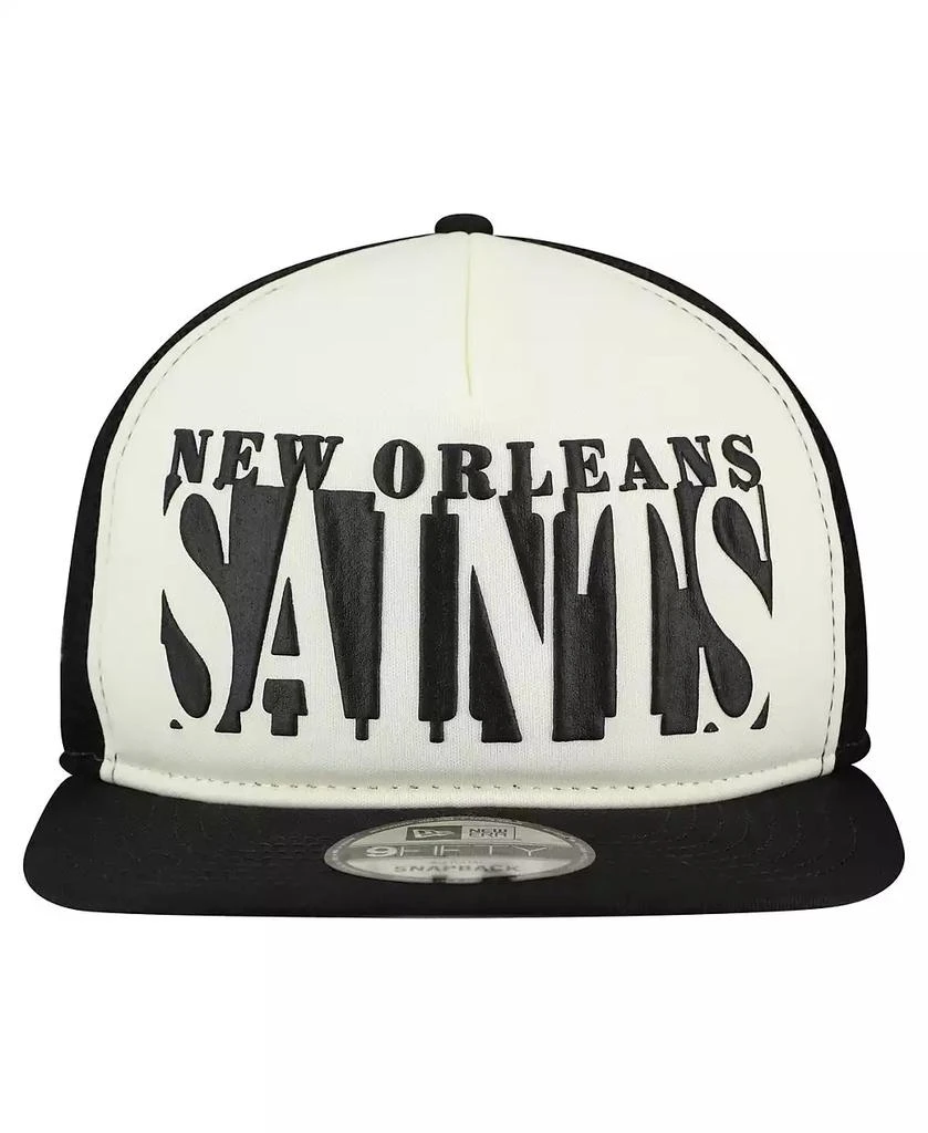 New Era Men
s Cream/Black New Orleans Saints Cutout A-Frame 9FIFTY Snapback Hat 2